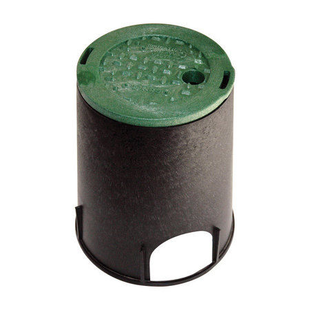 B & K VALVE BOX ROUND 6"" BLACK 107BC